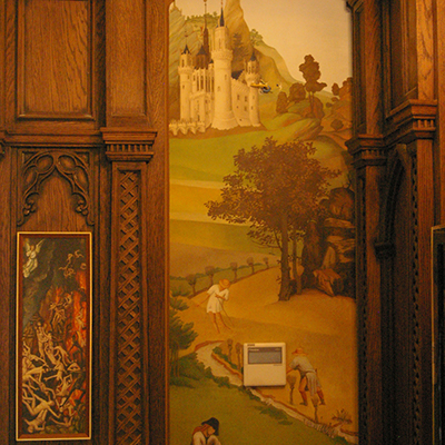 Wall painting — daily life in Middle Ages