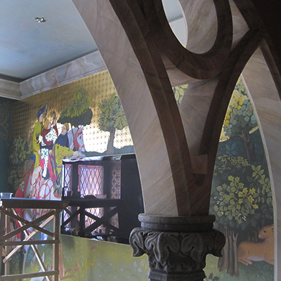 Wall painting — medieval scene