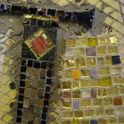 Mosaic icon with Byzantine alphabet letters