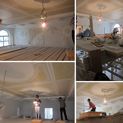 Ceiling painting in progress