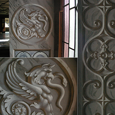 Wall painting — Heraldic Eagle, ornaments