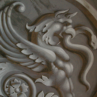 Wall painting — Heraldic Eagle with ornaments