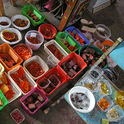 Wall painting in pool